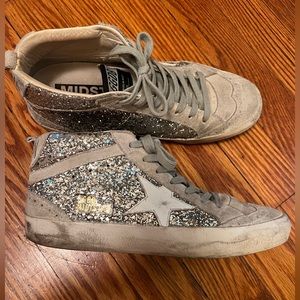 Golden Goose Midstar Glitter Sneakers, size 37